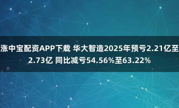涨中宝配资APP下载 华大智造2025年预亏2.21亿至2.73亿 同比减亏54.56%至63.22%